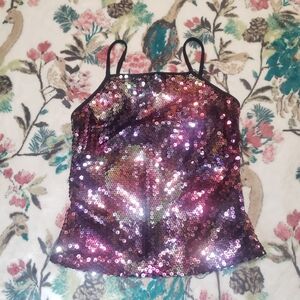 Express Size S Pink, Black and Purple Sequin Top Corset